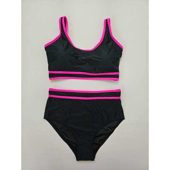 Blooming Jelly Other - Blooming Jelly Black Pink high waisted two piece swim Women Size M